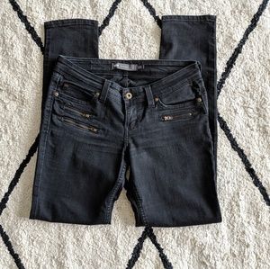 Levi's black skinny jeans with zipper detail